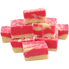 Raspberry and White Chocolate Fudge